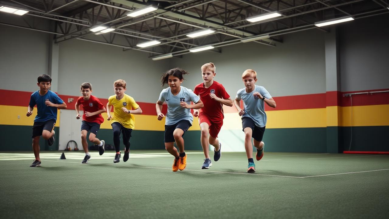 Youth athletes doing speed and agility training at Thomas Fitness in Farmington CT